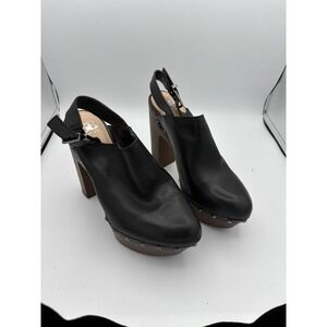 Gianni Bini Shoes Womens Size 8 Black Leather Platform Studded Block Heel